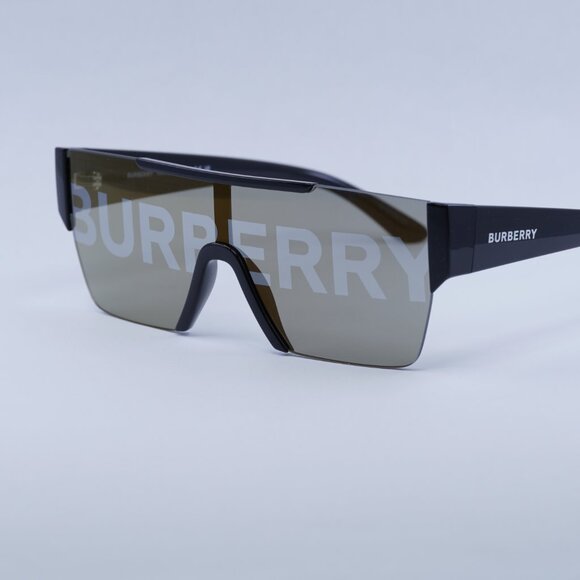 Burberry BE4291 3001/G Sunglasses Black Shield Frame, Grey Lenses main image 2